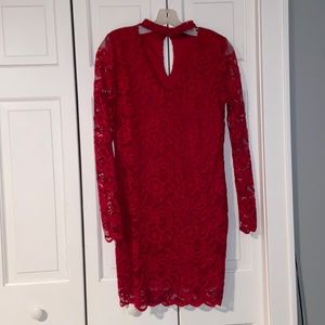 Red Ambiance Lace Dress